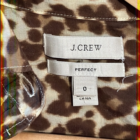 J Crew perfect fit 0 leopard print button down - Picture 2 of 4